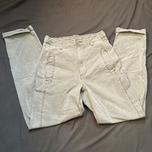 Old Navy Heritage Slouch Grey Cargo Style Pants Cuff Hem Size Small Tall